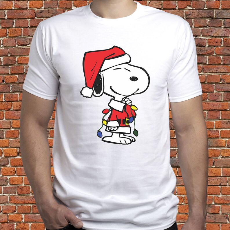 Peanuts Christmas tshirt/ Snoopy Santa Claus shirt/ Snoopy Etsy