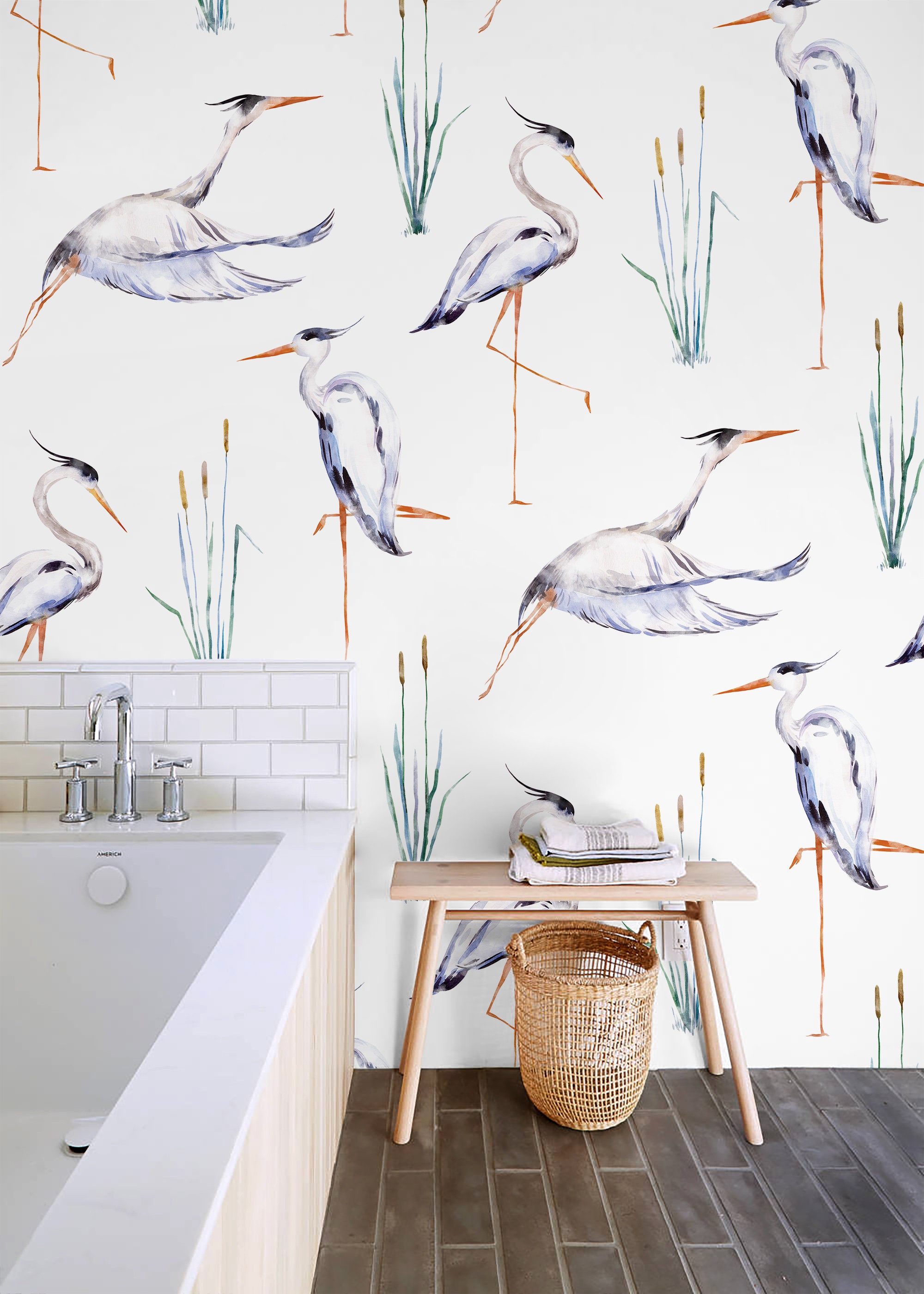 Heron Wallpaper Bird Wallpaper Crane Wallpaper Tropical Etsy