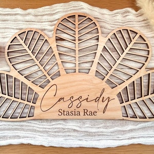 Nursery Name Sign, Playroom, Muted Decor, Rattan Decor, Boho Nursery, Rattan Name Sign, Baby Announcement, Hospital Sign, Rattan Wall Decor