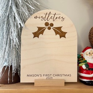 Baby Christmas Footprint, Mistletoes Baby Footprint, Baby&#39;s First Christmas Craft, My First Christmas, Baby Footprint Keepsake Personalized
