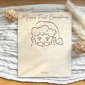 Baby Christmas Handprint, Santa Beard Keepsake, Baby&#39;s First Christmas Craft, Baby&#39;s 1st Christmas 2024, Baby Footprint, Gift for Parents