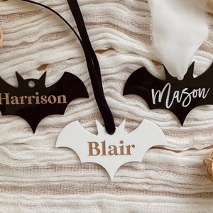 Personalized Halloween Bats Bag Tag, Halloween Bucket Name Tag, Boo Basket Tag, Bat Name Tag, Halloween 24&#39;, Freakin Bats, Trick or Treat