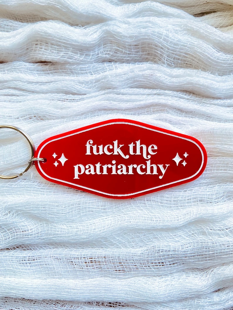 Retro Inspired Motel Keychains, Fuck the Patriarchy Keychain, F the Patriarchy Keyring, Fan Keychain, Retro Motel Keychains, Roe v Wade image 6