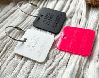 Personalized Bag Charm, Luggage Tags, Backpack Discreet Bag Tag, Name Tags For Bookbag, Custom ID Tags, Custom Luggage, Travel Accessories