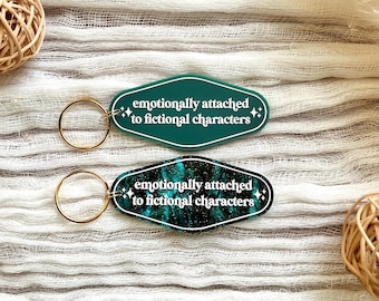 Emotionally Attached to Fictional Characters Keychain, Bookish, Booktok, Book Keychain, Library, Fantasy, Bookstore, Book Club, Reading