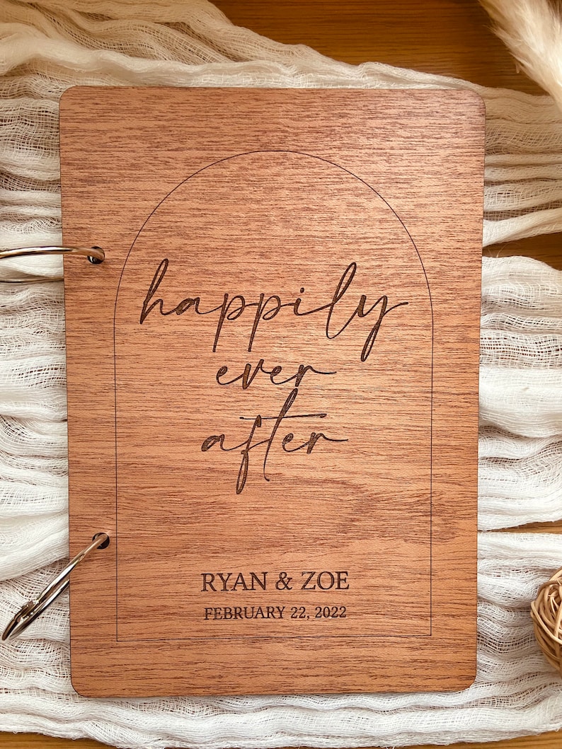 Wedding Card Keeper, Wedding Card Storage, Card Binder, Wooden Card Keeper, Wedding Photo Album, Bridal Shower Gift, Happily Ever After image 9