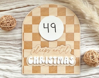 Christmas Countdown Sign, Sleeps Until Christmas, Sleeps Until Santa ...