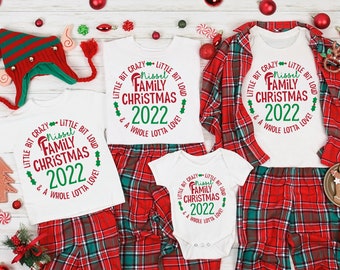 Christmas - 2022 Matching Holiday T-shirts - Family Last Name - Christmas Funny Shirt - Holiday Picture Outfit