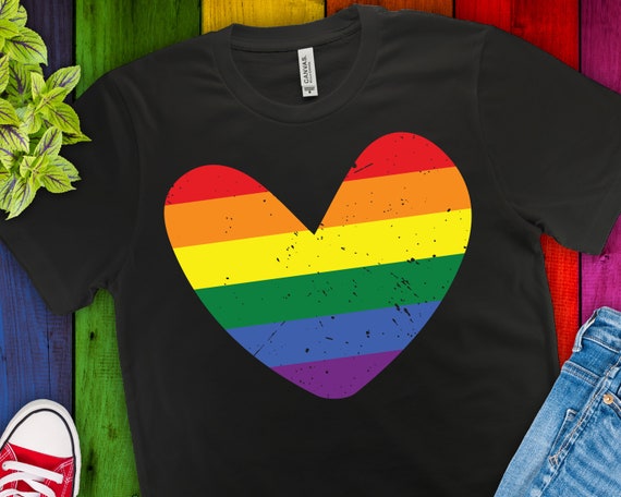 LGBTQ Pride Grunge Heart Rainbow Watercolor Brush Strokes | Etsy