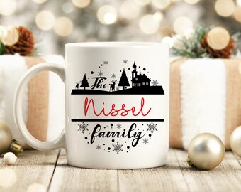 Christmas Family Last Name Mug - Holiday Coffee Mug - Personalized Christmas Mug - Christmas Gift - Christmas Eve Mug - Matching Mugs