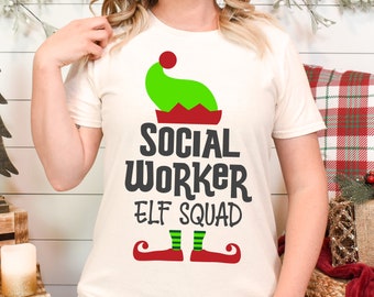 Social Worker Elf Squad - Christmas Shirt - Winter Shirt - Christmas Gift - Foster Care - Social Worker Gift - Christmas Crew Shirt