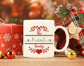 Christmas Family Last Name Mug - Holiday Coffee Mug - Personalized Christmas Mug - Christmas Gift - Christmas Eve Mug - Matching Mugs