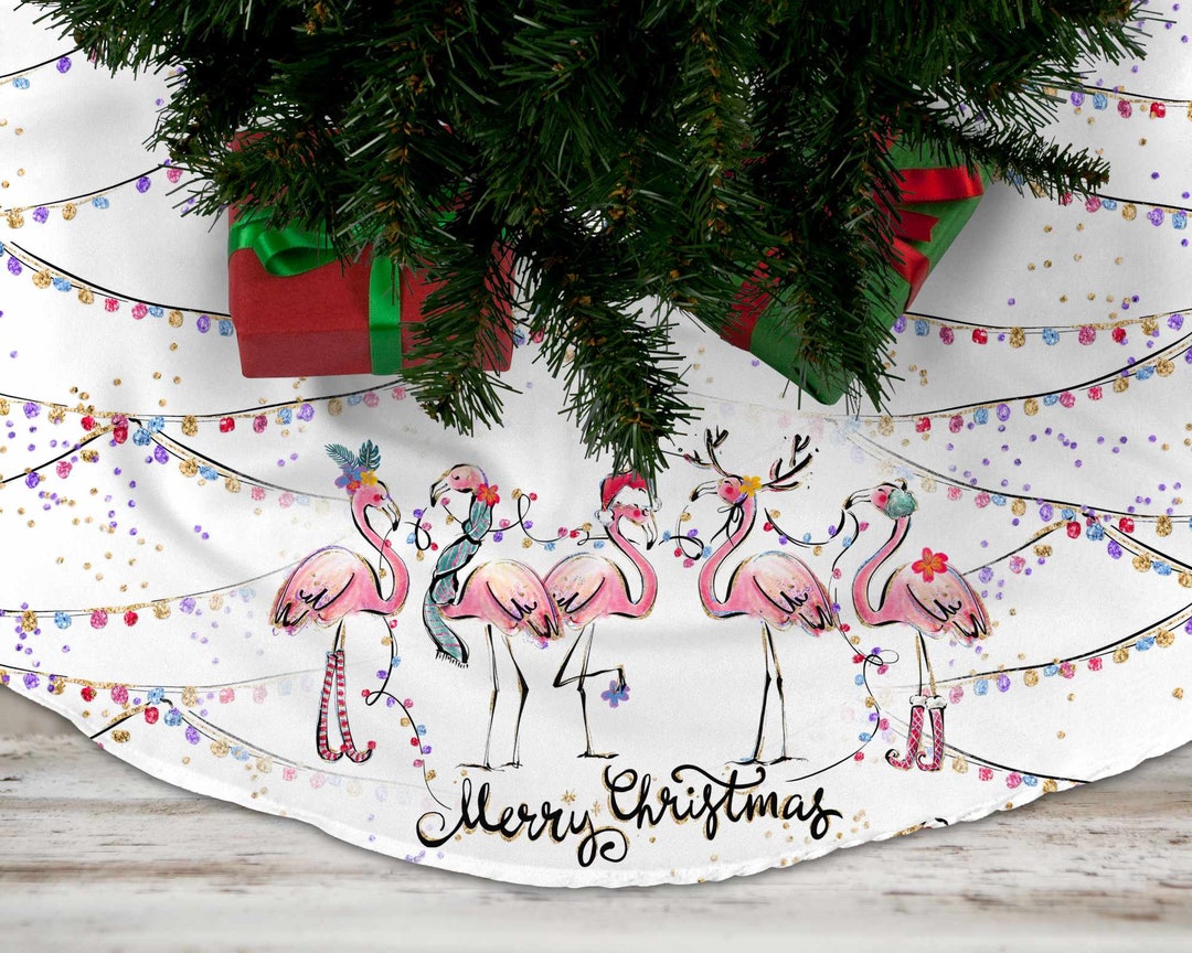 Flamingo Christmas Tree Skirt 