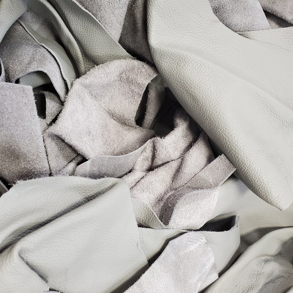 Leather **SCRAPS** per pound LB Color: Light grey