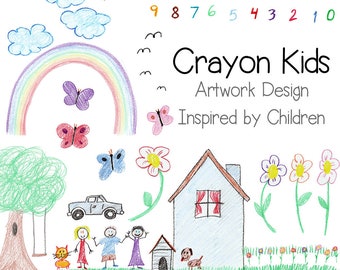 クレヨン落書きクリップアート：手描きPNG、商用利用可デジタル