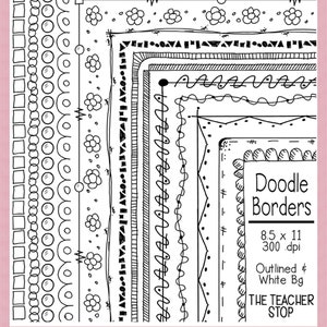 Hand drawn border clipart, doodle frames, planner, letter frame, cute border, page border, bullet journal element, teacher clipart