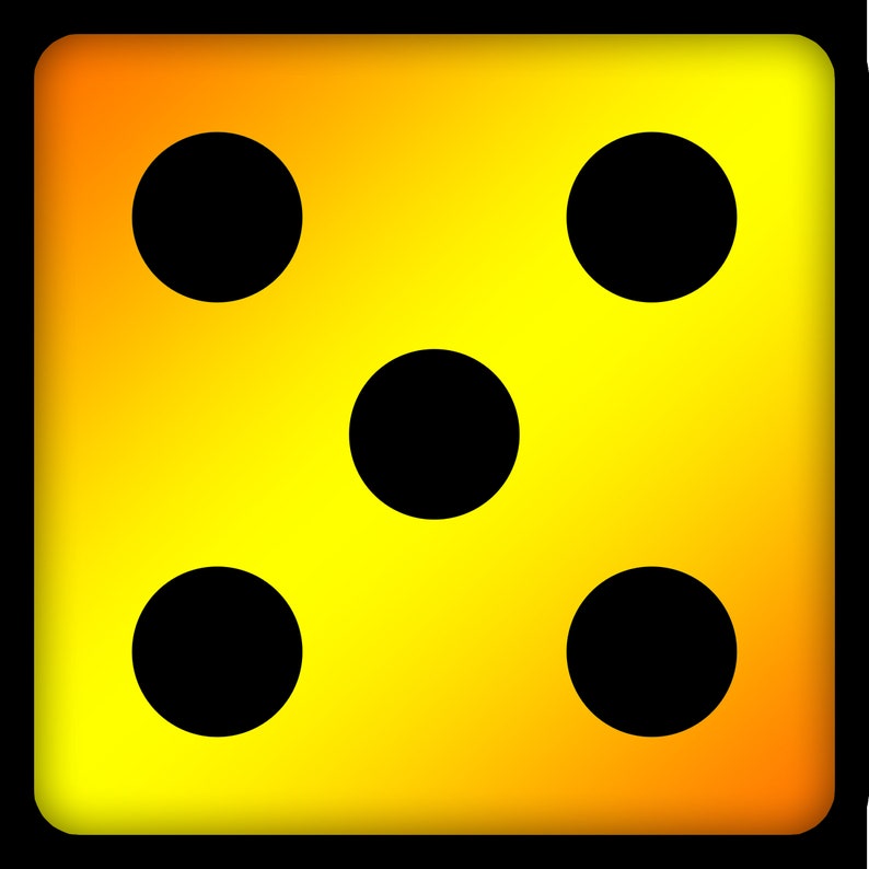 Colorful Dice Clipart Large PNG 300dpi, JPG Dice, Rainbow Dice, Large