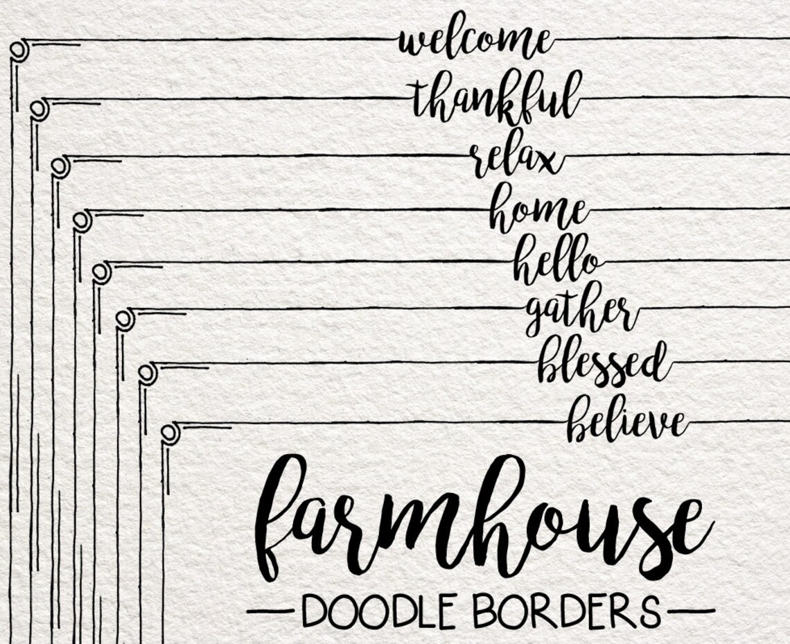 Farmhouse Doodle Borders Png Farmhouse Word Borders Farmhouse Borders