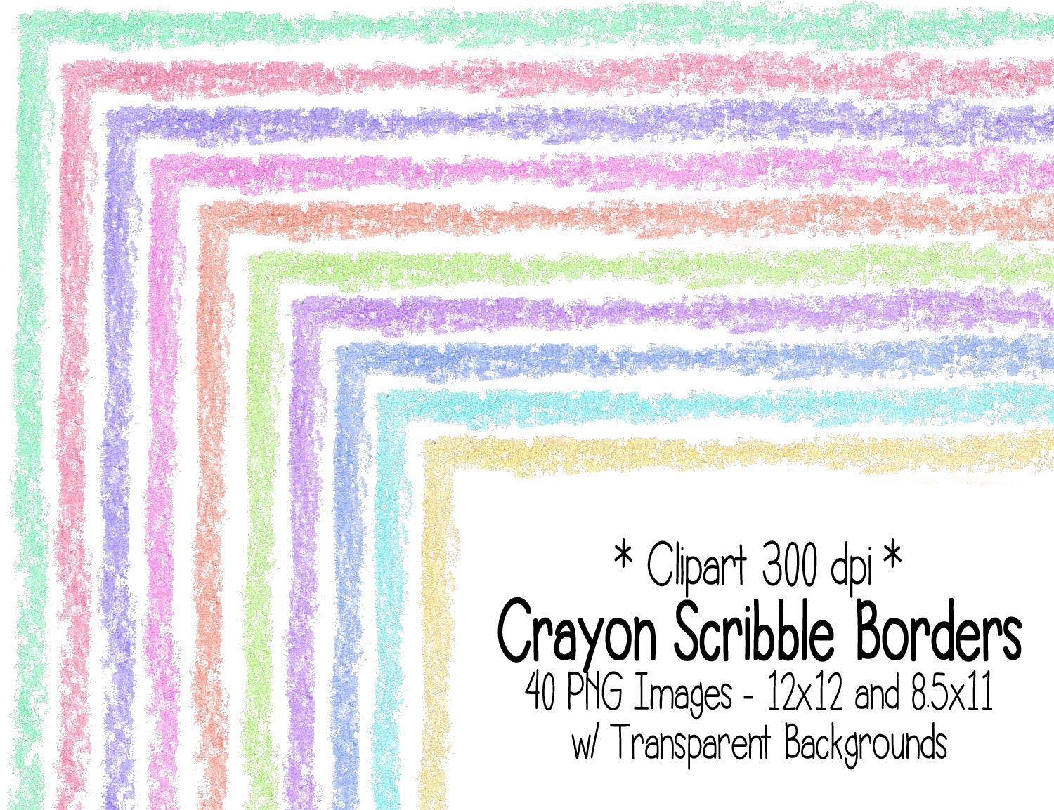 Crayon Scribble Borders Png Scribble Clipart, Scribble Borders, Clipart, Crayon  Borders, Crayon Clipart, Commercial Use Digital - Etsy