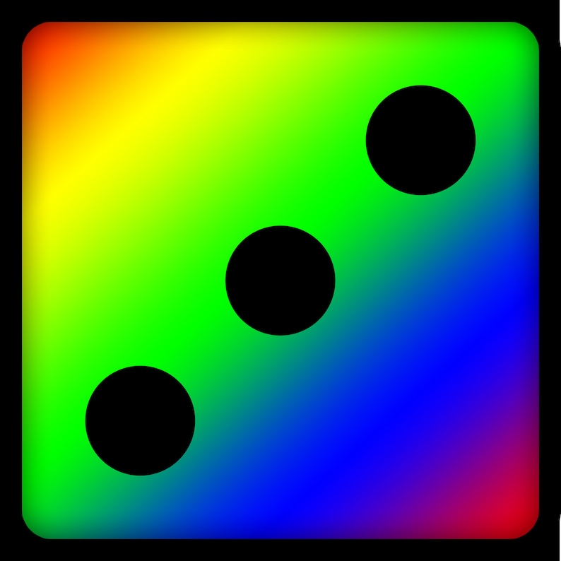 Colorful Dice Clipart Large PNG 300dpi, JPG Dice, Rainbow Dice, Large