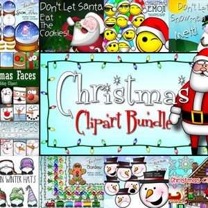 Christmas Clipart Bundle | Santa Clipart | Winter CLipart | Rudolph Clipart | Christmas Clip Art | Snowman Clipart | Snow Globe Clipart