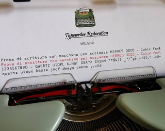Hermes media 3 cubic font original light green in perfect working order - restored - buy typewriter, Qwerty or qwertz layout