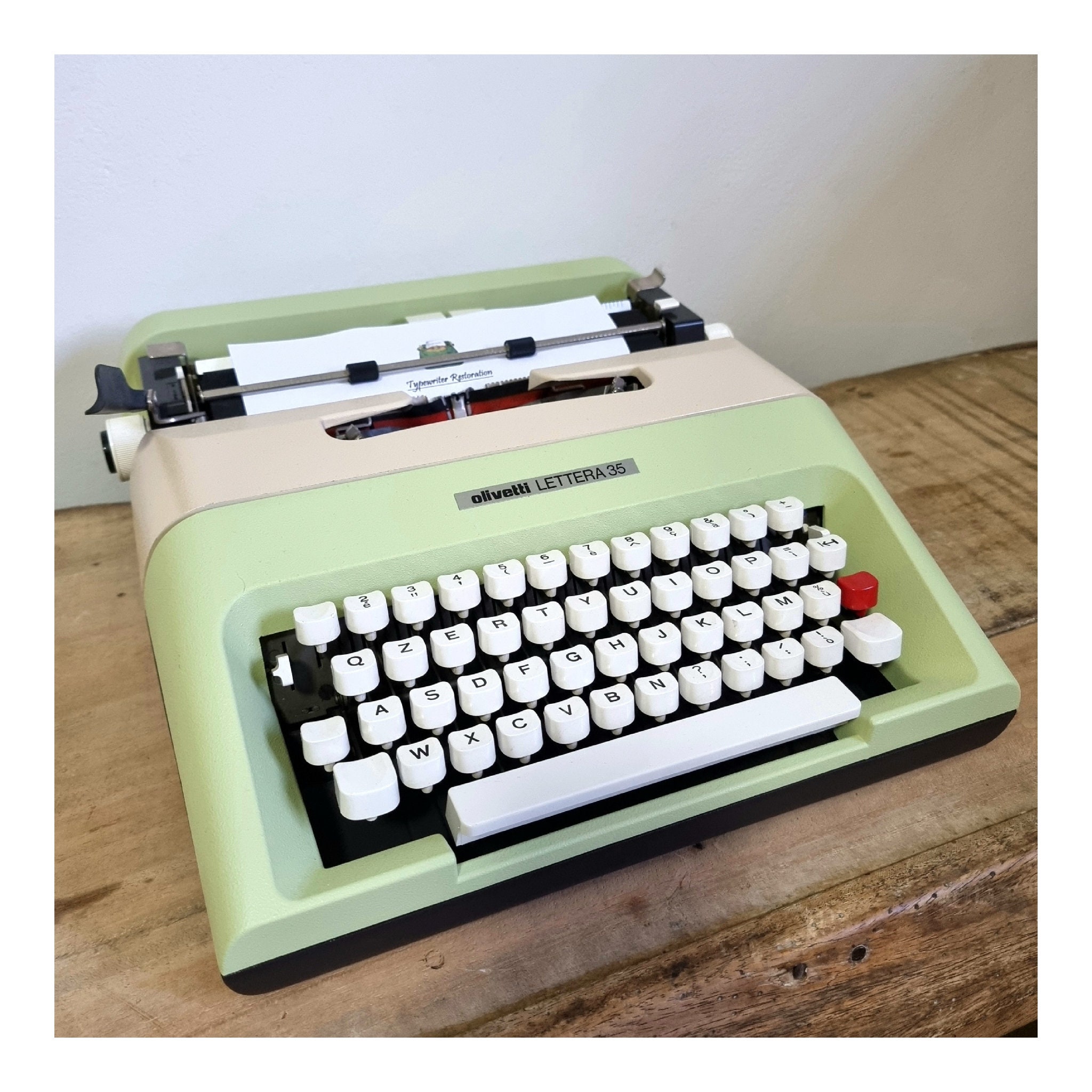 Iconic Olivetti Lettera 35 Yellow Vintage, Manual Typewriter