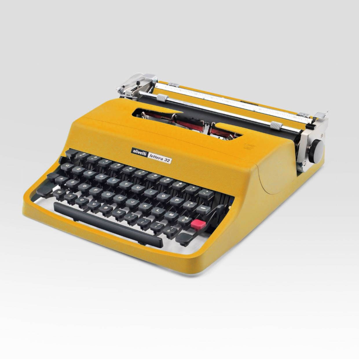 SUPERB OLIVETTI LETTERA 32 Traffic Yellow Color in Perfect Working