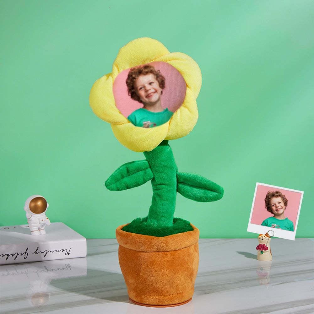 Personalized Photo Dancing Plant | Singing Sunflower Toy with Built-in Music & Voice Recording Function | Gift for Kids and Adults