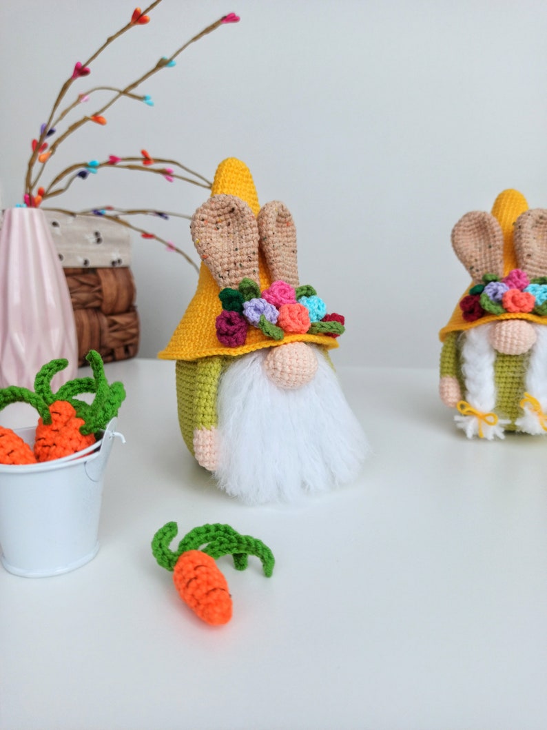 Easter gnome bunny crochet pattern amigurumi rabbit gnome Etsy