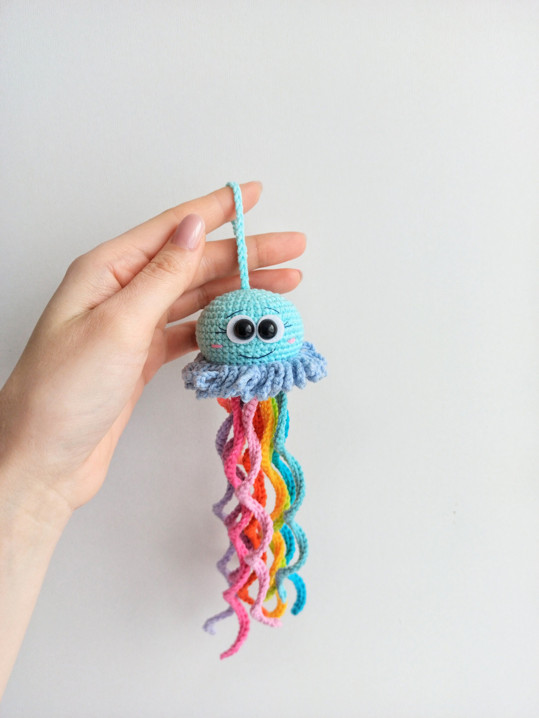 Crochet keychain Jellyfish pattern amigurumi jellyfish Etsy