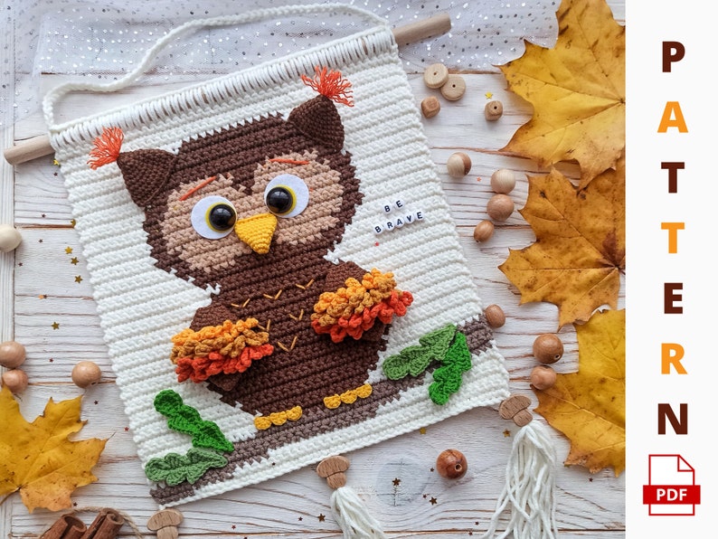 Owl Wall Hanging Crochet Pattern Hanging Crochet Nursery Etsy