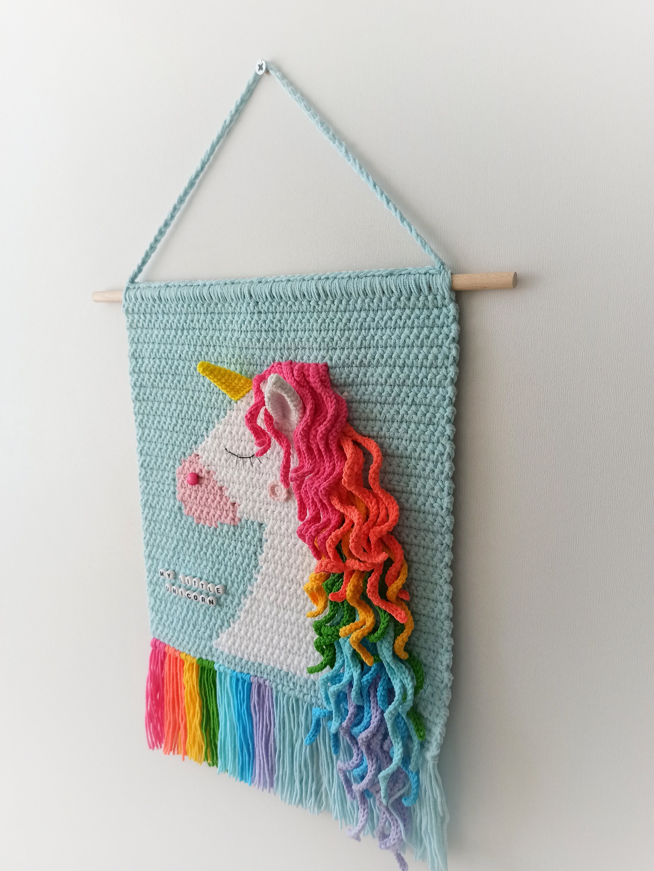 Crochet Unicorn Wall Hanging Pattern Hanging Crochet Nursery Etsy