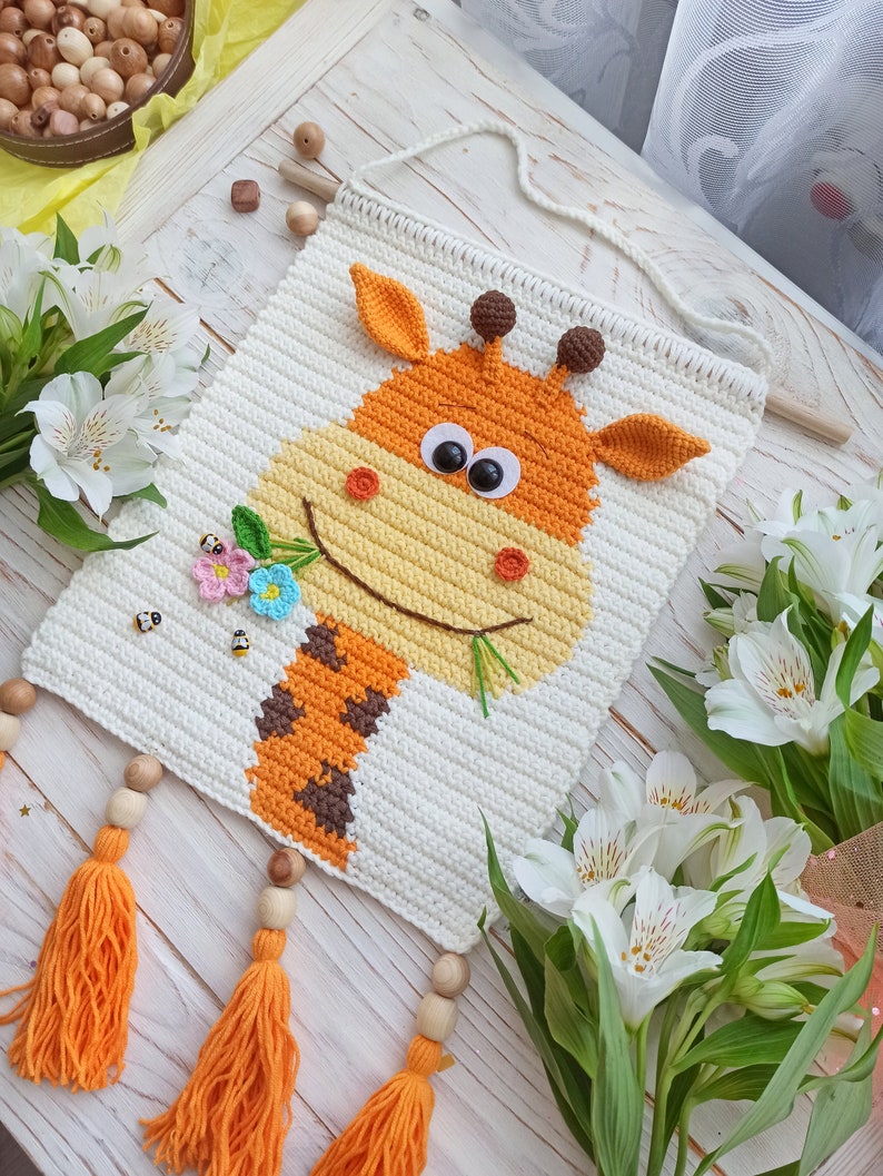 Wall Hanging Giraffe Crochet Pattern Hanging Crochet Nursery | Etsy