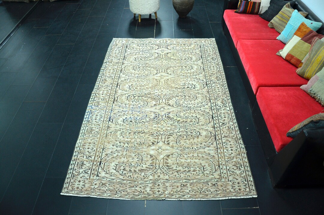 Antique Turkish Rug, Green Vintage Rug, Oriental Design Rug, Bohemian