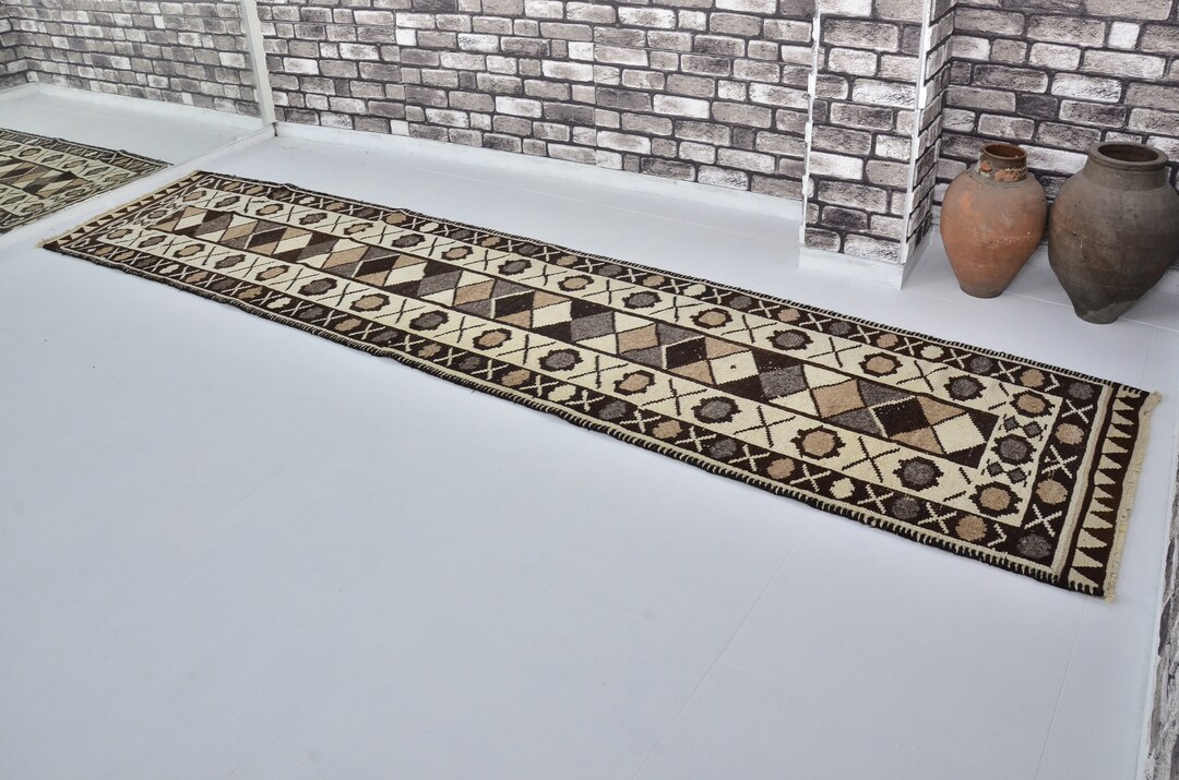Clh Rug Vintage Herki Wool Runner Rug, Narrow Turkish Hallway Rug (3x13 Ft) - Etsy