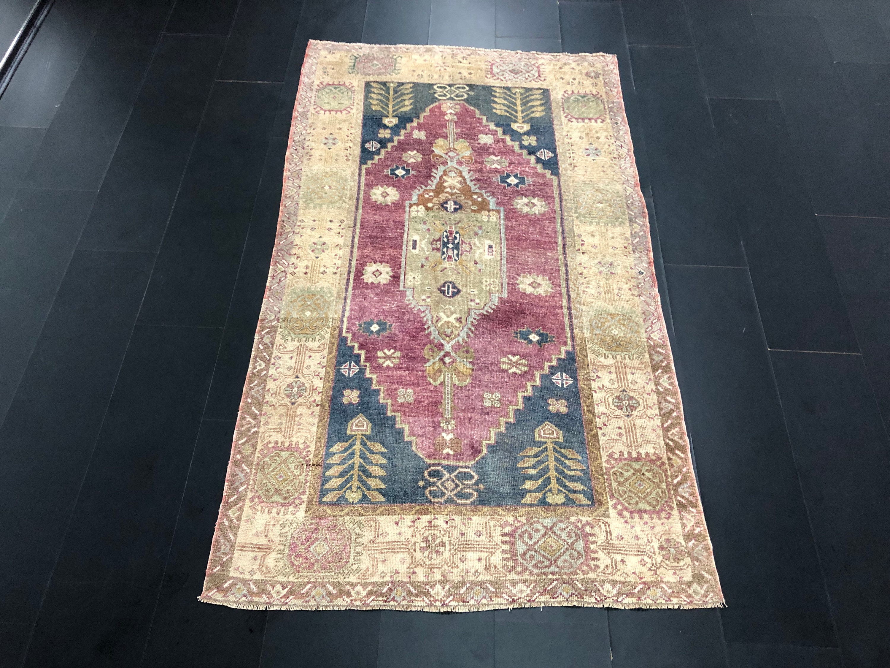 Unique Design Turkish Rug Red and Blue Rug Oushak Rug Etsy