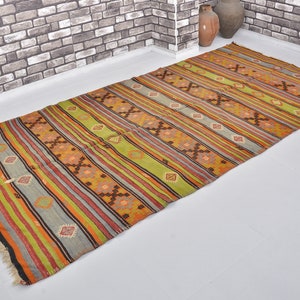 Oversize Turkish Kilim, 5x11 Multicolor Vintage Kilim, Traditional Kilim Rug, Antique Kilim, Bohemian Kilim, Ethnic Kilim, Ethnic Area Kilim