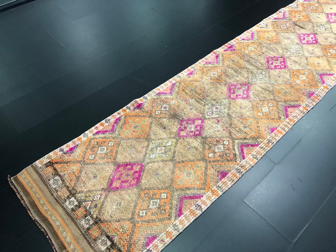 Handmade Aztec Oushak Rug Antique Herki Turkish Rug Hallway - Etsy