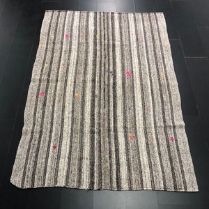 Ethnic Kilim, Striped Kilim, Decorative Turkish Kilim, Handwoven Kilim, Tribal Kilim, Vintage Turkish Area Kilim, Boho Kilim 6x9 ft SKU:C962