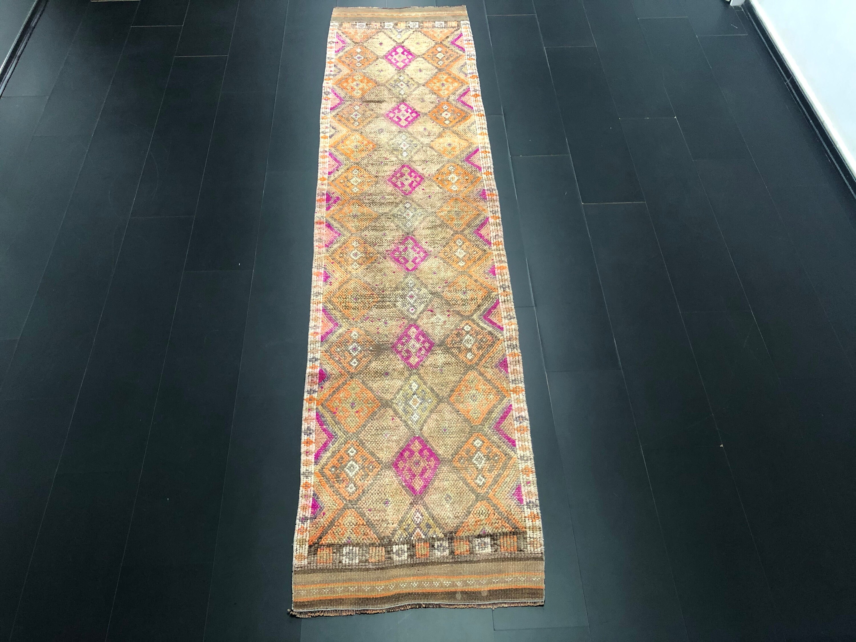 Handmade Aztec Oushak Rug Antique Herki Turkish Rug Hallway | Etsy