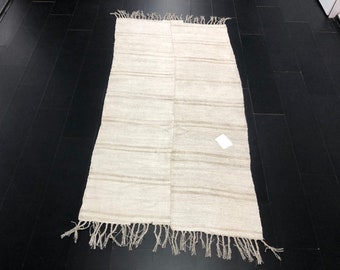 Vintage Hemp Kilim Rug,White Antique Floor Kilim,Home Decoration Kilim,Oversize Hemp Rug,Bohemian Hemp Rug, 8.8 ft x 4.6 ft, C987