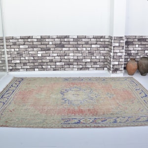 Turkish Vintage Oversize Rug, 8x11 Wool Rug, Decorative Large oushak Rug, Hand knotted For Living Room Large Carpet, 8x11 Natural Pale Rug