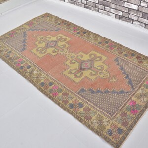 Oushak Rug, Wool Turkish Rug, Handmade Floor Rug, Pastel Oushak Rug, Oushak Vintage Rug, Oushak Faded Rug, Carpet, 8.5 ft x 4.4 ft SKU:C354