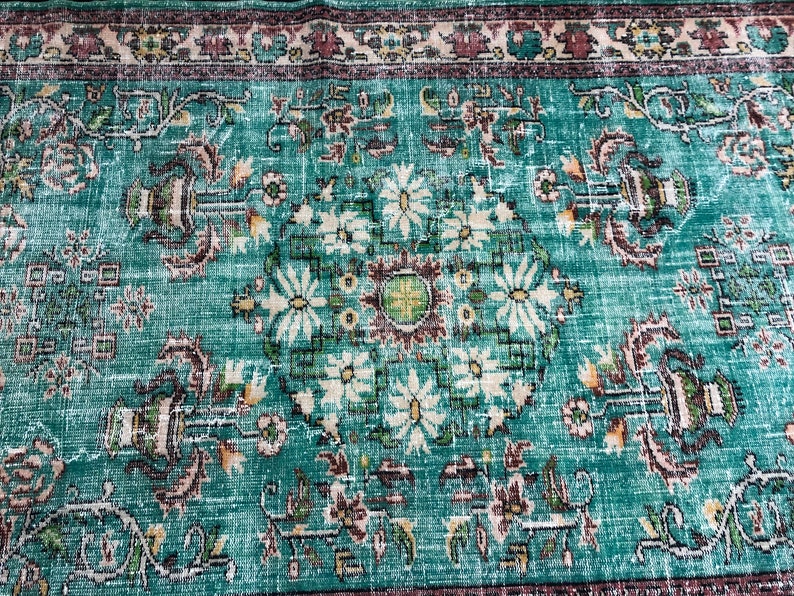 Authentic Decorative Turkish Handmade Area Rug Turquoise - Etsy