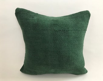 Eclectic Turkish Handmade Pillow Case, Vintage Traditional Hemp Cushion Cover, Accent Sofa Pillow Case, 16x16 inches (40x40 cm)