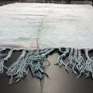 7x9 Oversized hennep tapijt, Turkse clear blue hennep kelim, natuurlijk tapijt, vintage home decor 7x9 kelim tapijt, hennep gebied kelim, turkse kelim