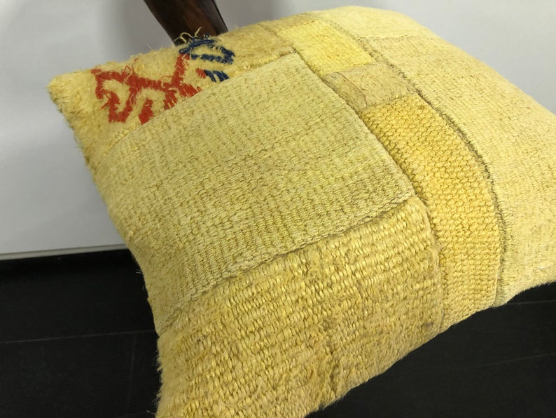 Traditional Pillow Turkish pillow Design pillow Kilim pillow B497 20x20 Pillow Yellow Cushion Cover Yellow Pillow Sofa Pillow Cover