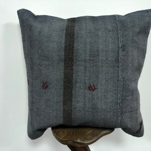 Vintage Turkish Pillow, Blue Ethnic pillow, Handwoven pillow, kilim pillow Cover, Traditional pillow, ethnic pillow Case, 20x20 inc, B369