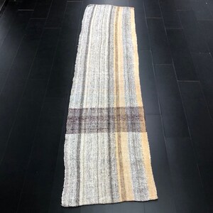 Runner Kilim, Turkish Hallway Kilim Runner, Modern Decor Kilim, Stripe Kilim, Tribal Kilim, Natural Kilim, Kilim Runner, 3 x 12 ft, SKU:C935